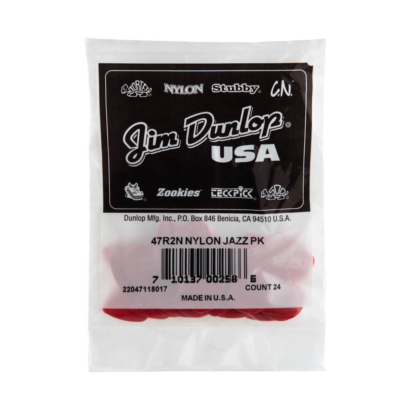 Dunlop 47R2N Nylon Jazz II, Red, 24/Bag and Ships FREE