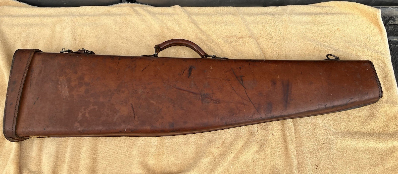 Vintage 30s-40s Hard Leather Gun Case Brauer Bros Inc St Louis Moose Brand Sport