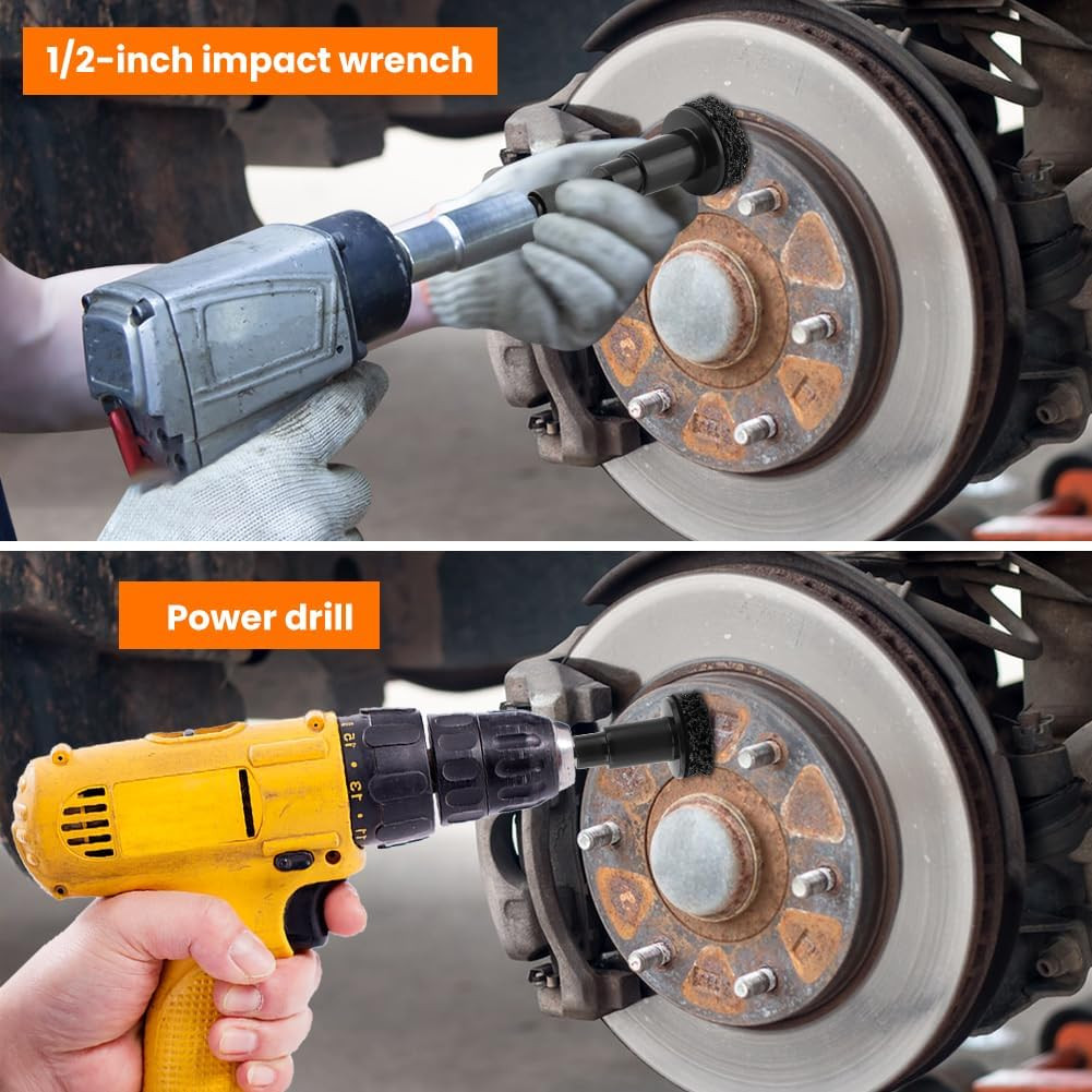 Wheel Hub Cleaning Kit, Brake Hu-B Rus-T Removal Tool Includes 1 Conversion Head