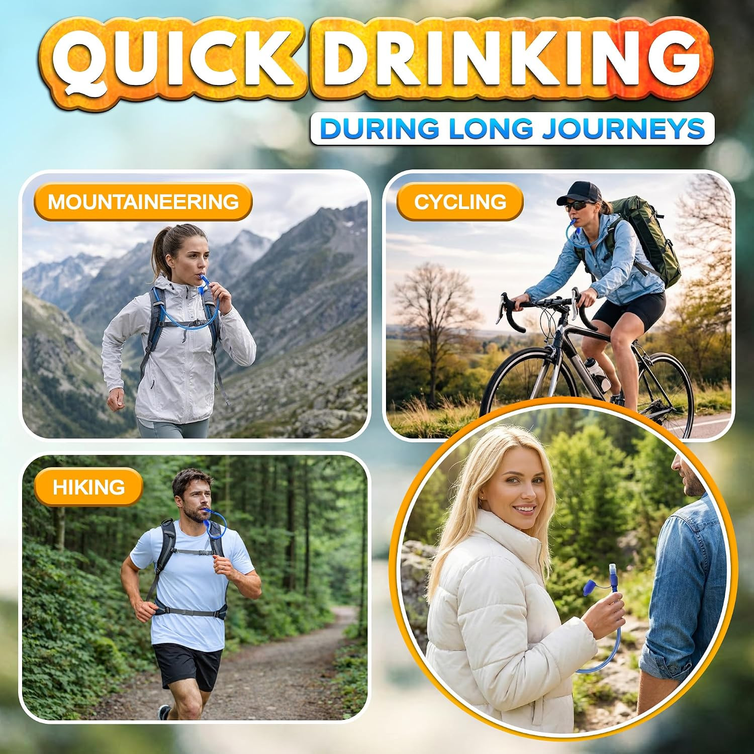 Water Bladder for Hiking Backpack – 1L/1.5L TPU Material Hydration Bladder with