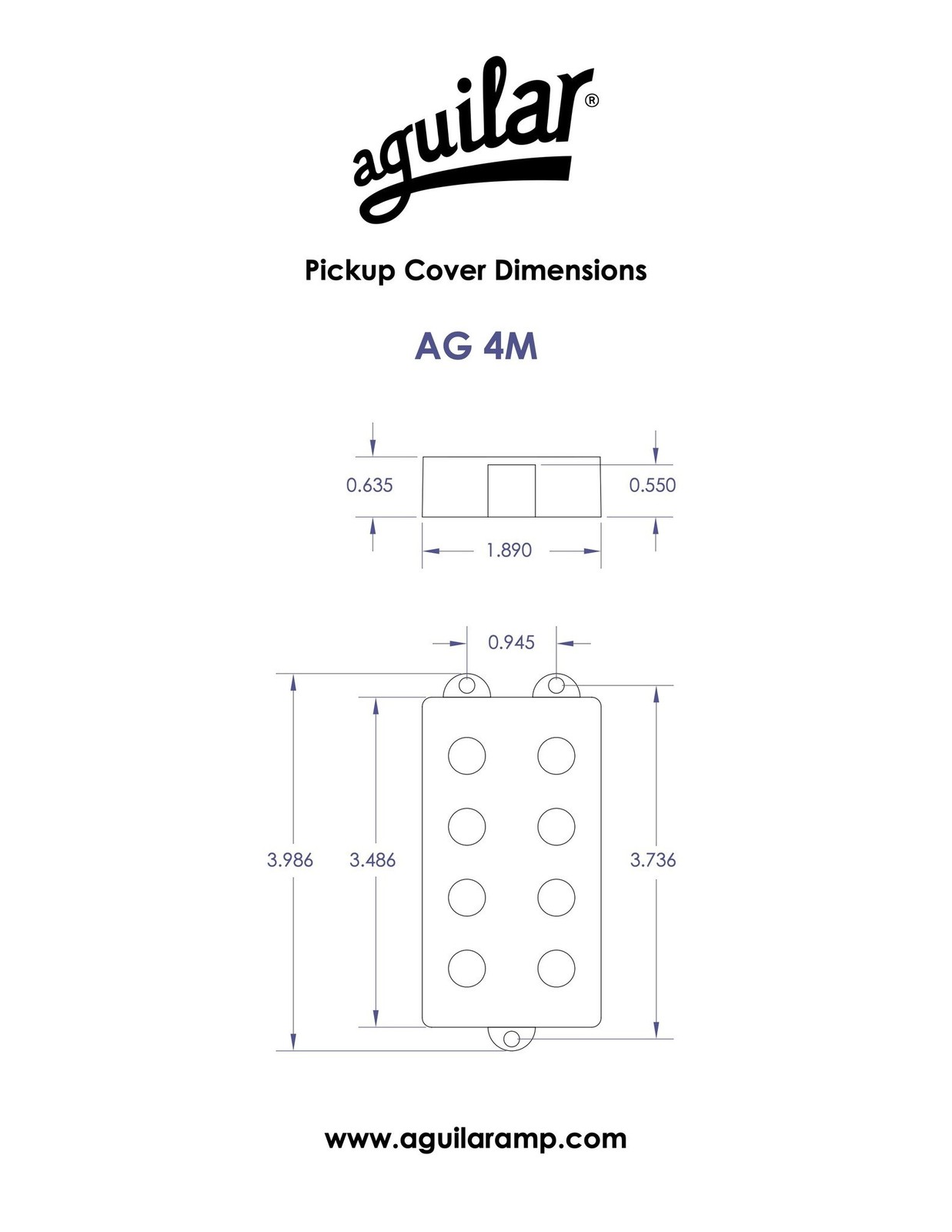 Aguilar AG 4M 4-String Music Man Style Bass Pickup