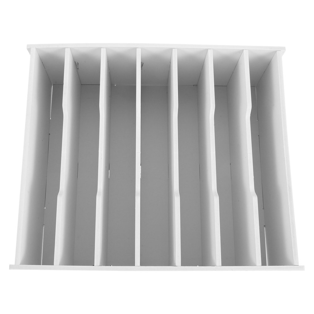 Desktop Wooden Money Organizer Box with 7 Sections Detachable Dividers Storage