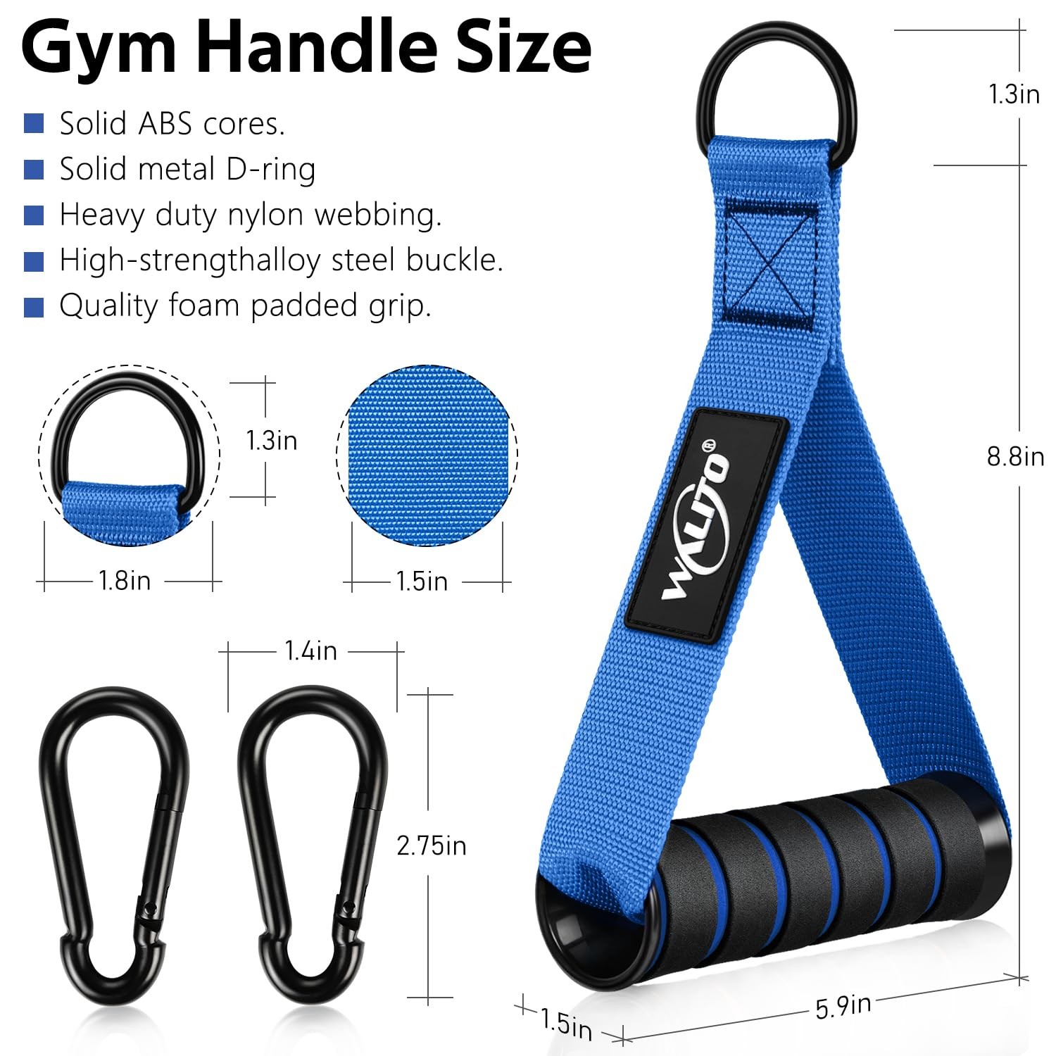 WALITO Exercise Handles, Replacement Cable Machine Attachments for Home Gym Equi