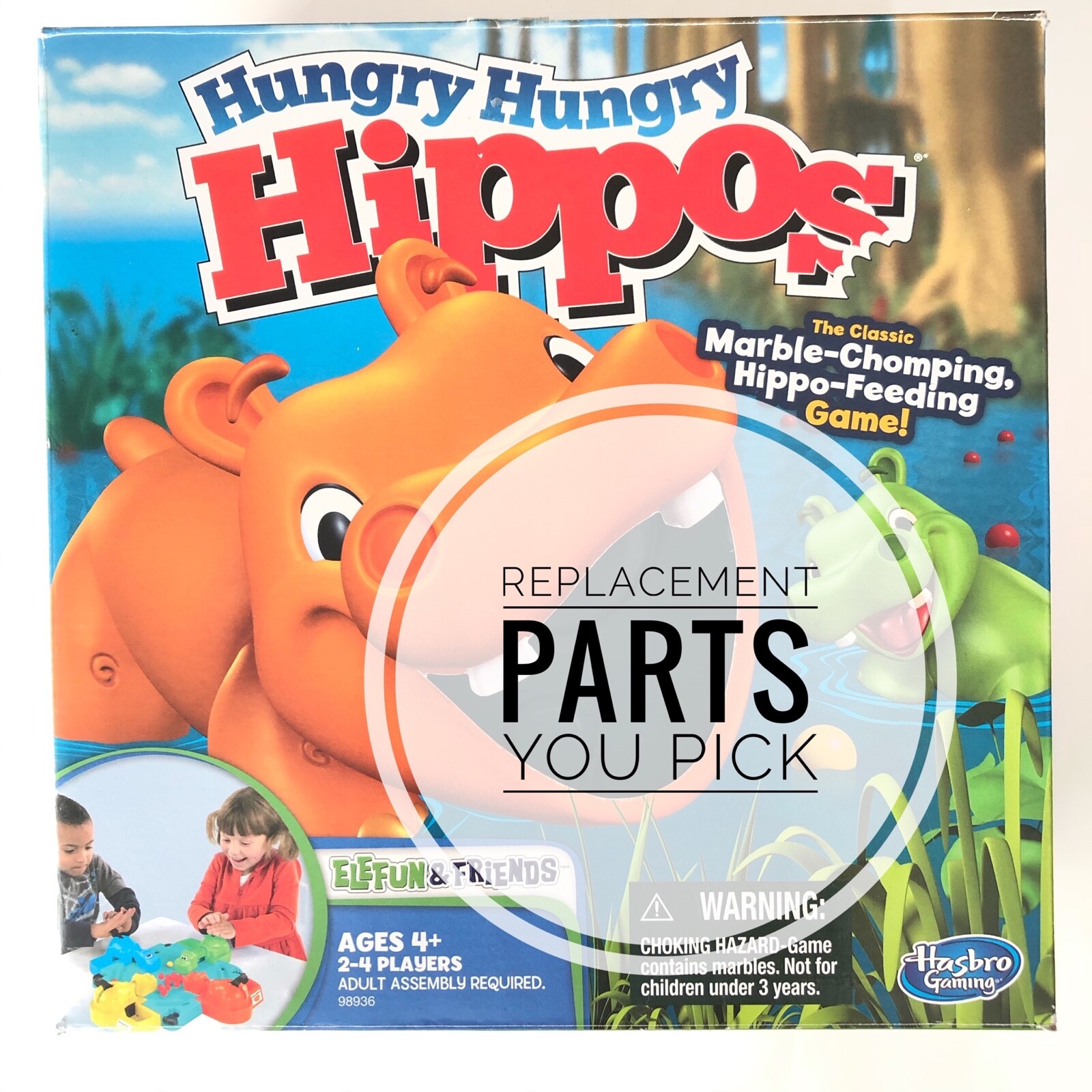 Hungry Hippos Game Replacements UPick Yellow Orange Blue Green Hippo or Marbles