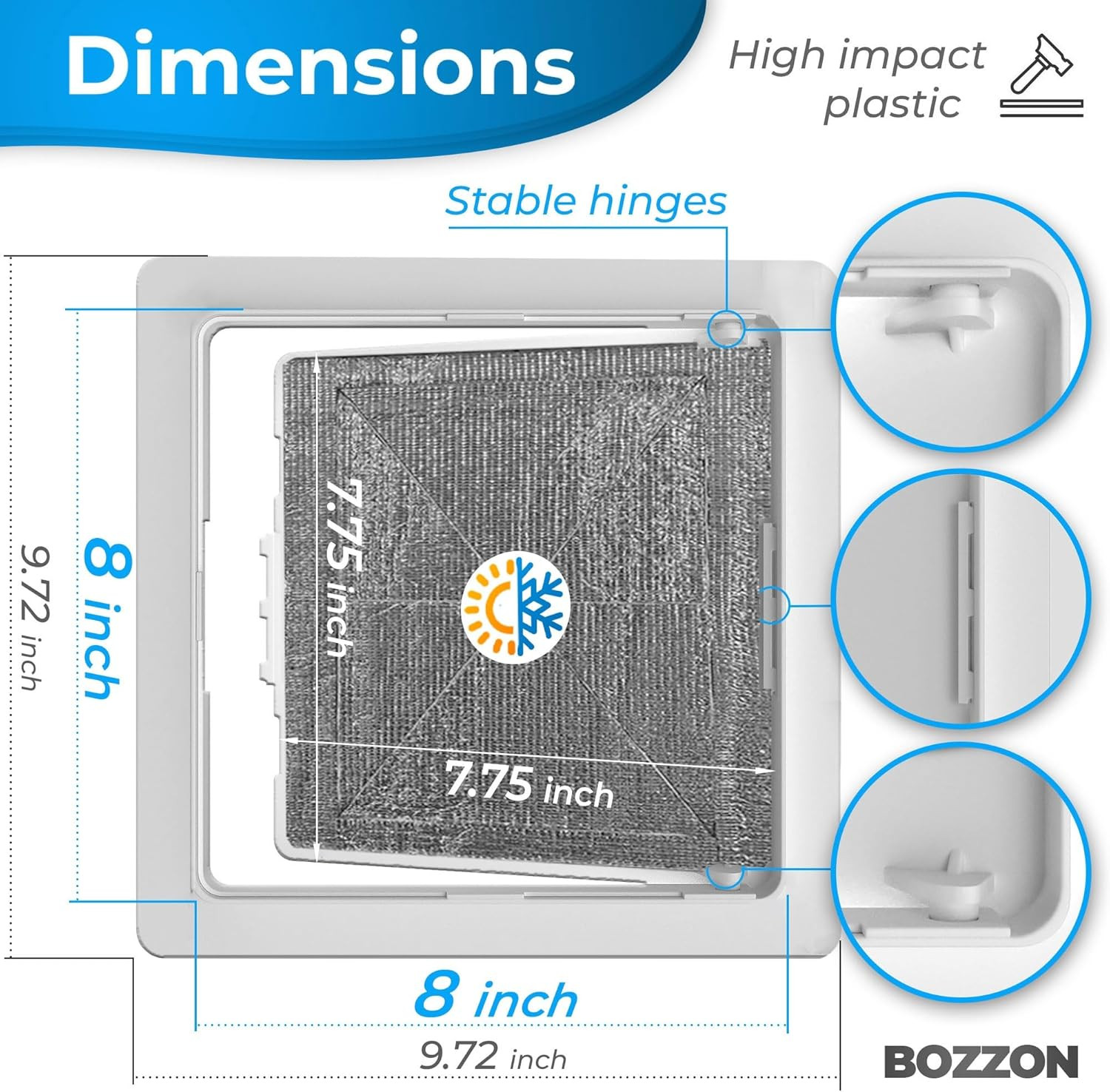 Access Panel for Drywall - 8 X 8 Inch - Insulated - Wall Hole Cover - Access Doo
