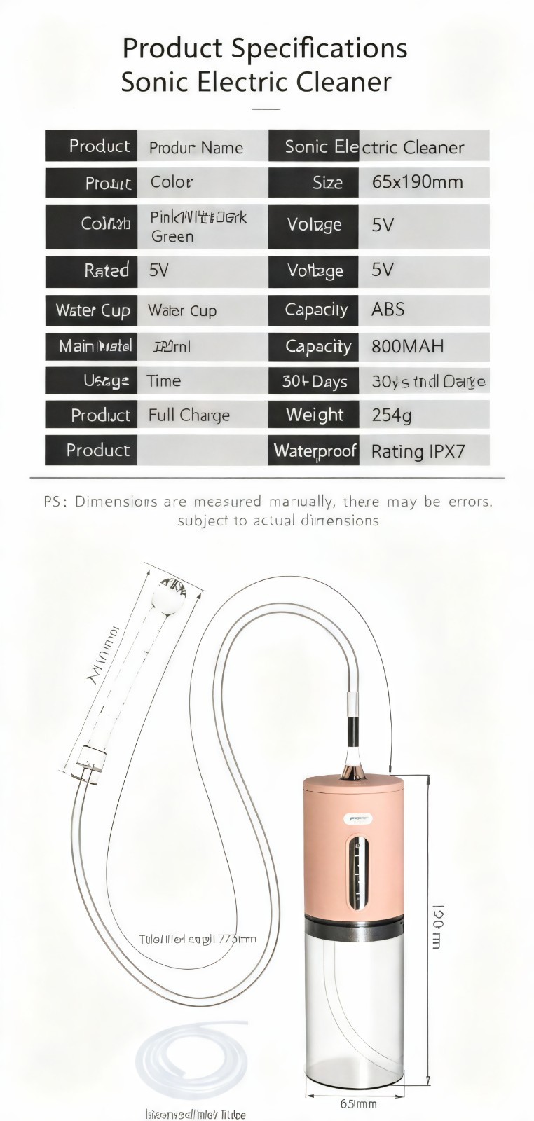 Electric cleaning device, physical doll lower body cleaning device