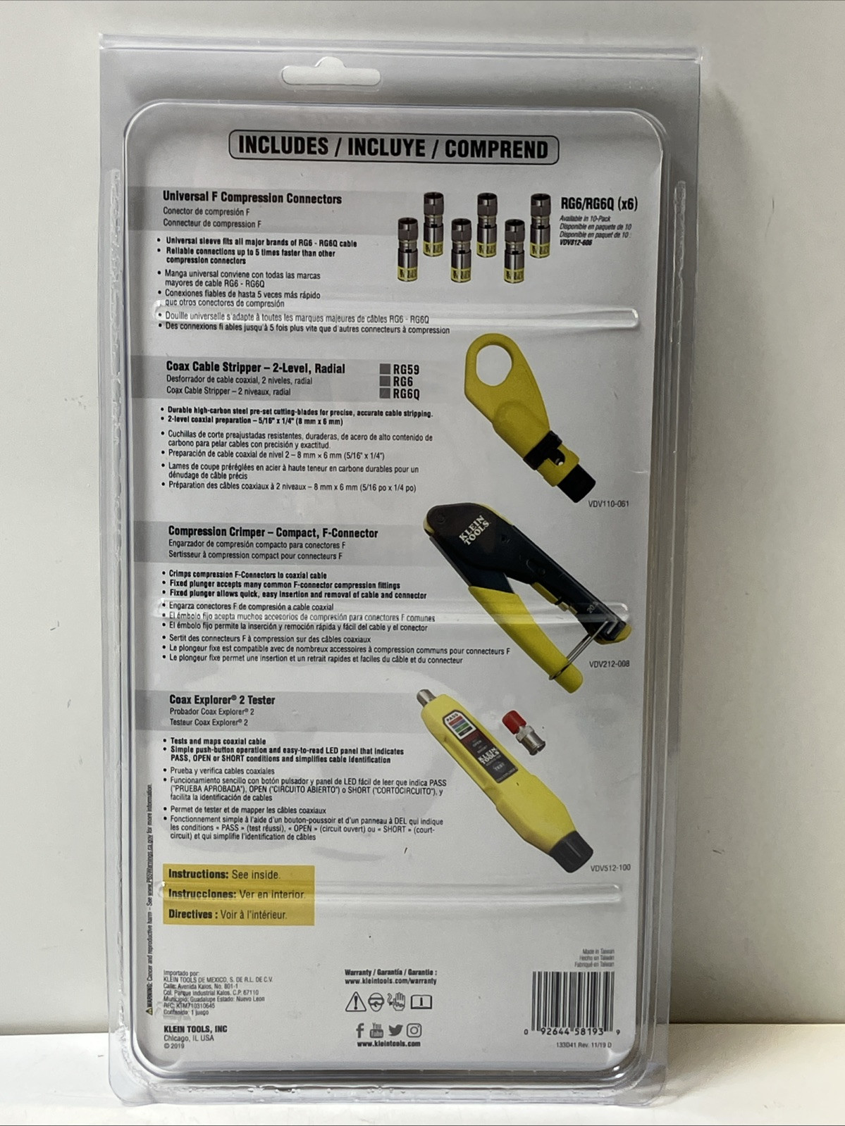 Klein Tools VDV002-818 Coax Cable Installation & Test Kit