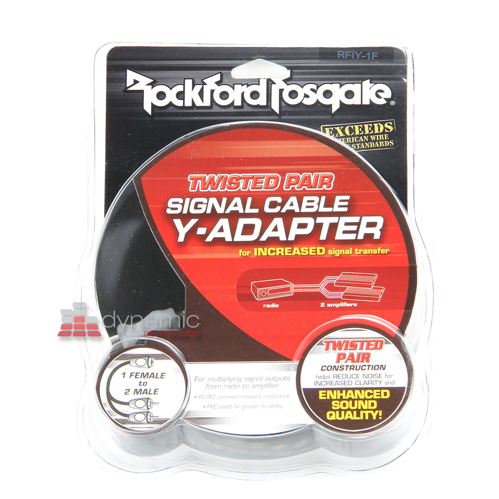 Rockford Fosgate RFIY-1F Car Audio Twisted Pair Y-Adapter 1 Female To 2 Male NEW