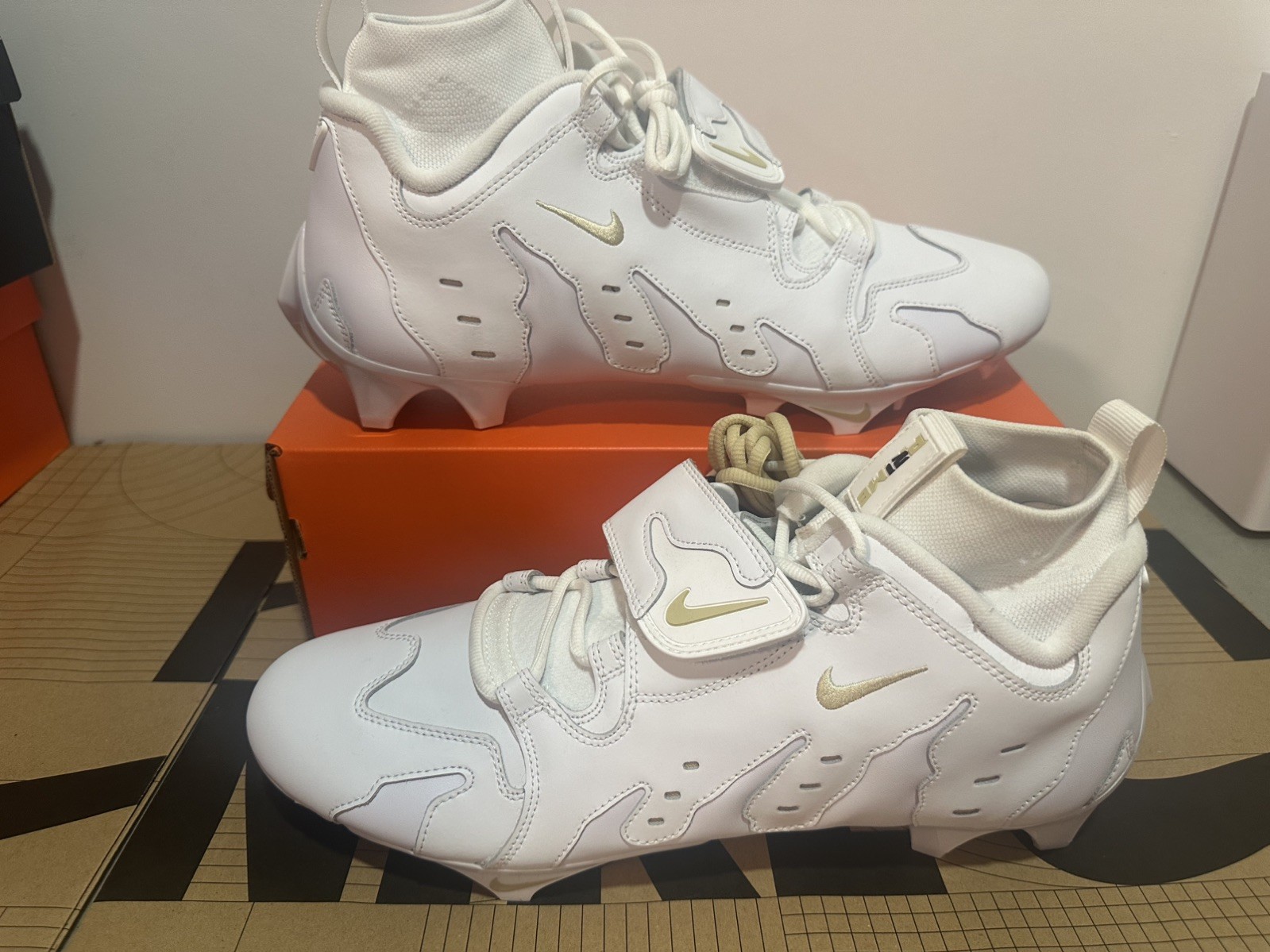 Nike Diamond Turf 96 TD Football Cleats White gold Player exclusive Size15 rare