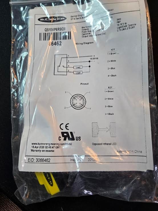 BANNER QS18VP6RBQ8 66462 PHOTOEYE SENSOR 10-30VDC NEW  SALE $39