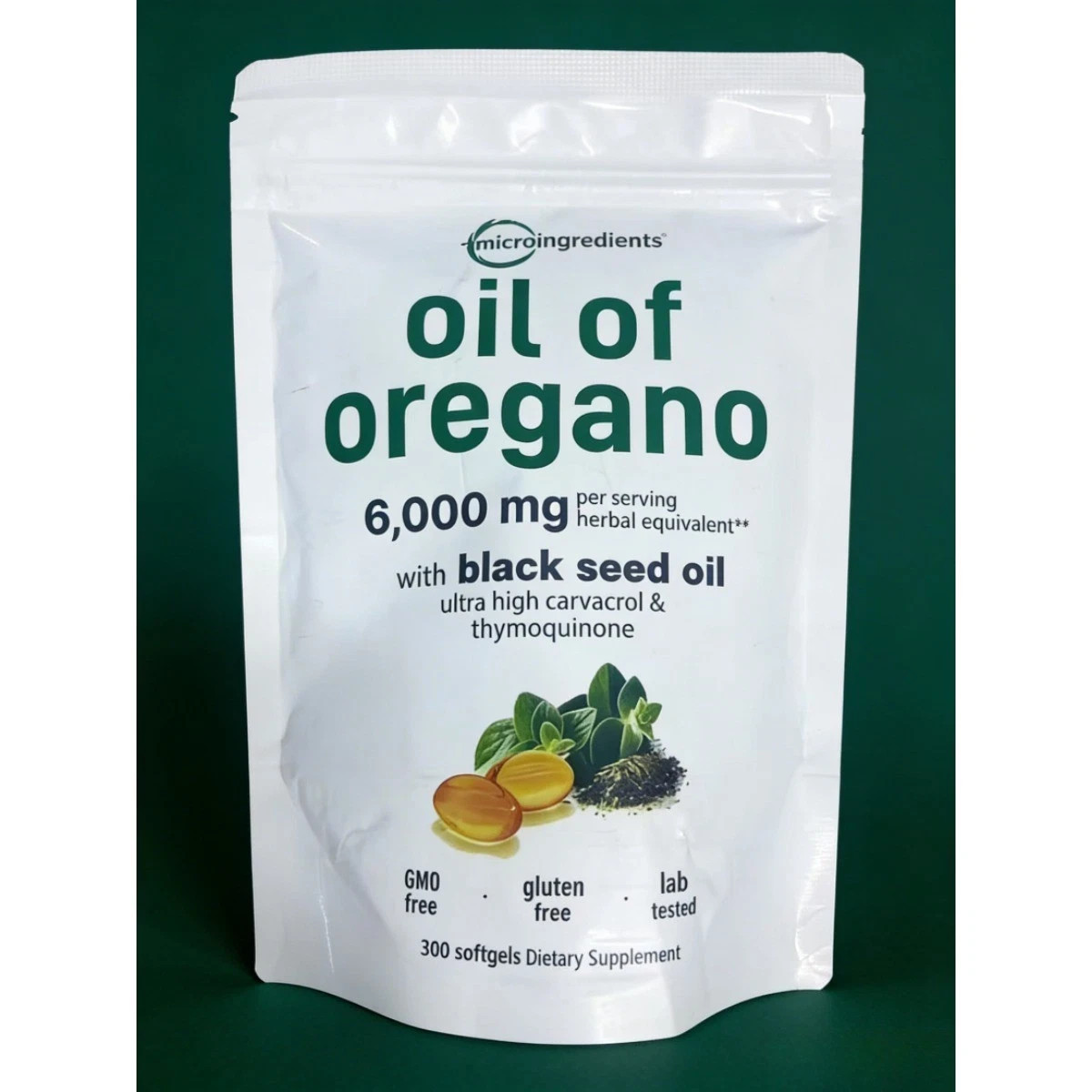 Micro Ingredients Black Seed Oil 6,000mg with Oil of Oregano, 300 Softgels