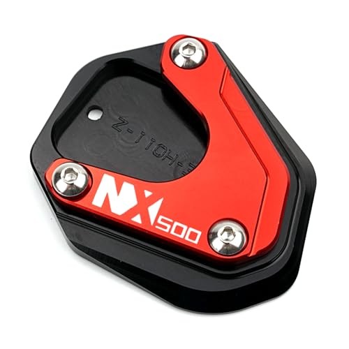 CNC Motorcycle Kickstand Pad Foot Side Stand Extension Support Plate Pad Red
