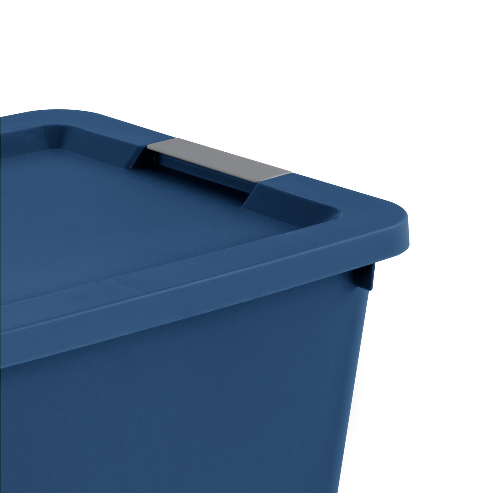 20 Gallon Large Storage Bin, Plastic Storage Container with Latch Lid, Blue