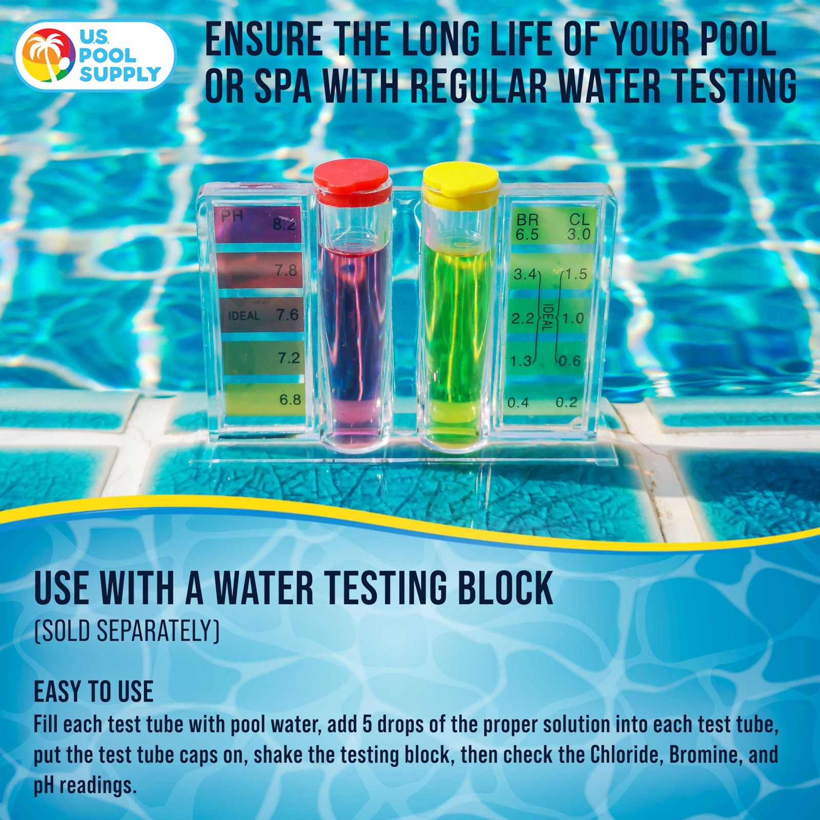 U.S. Pool Supply Swimming & Spa Test Kit Refill 2-Bottle