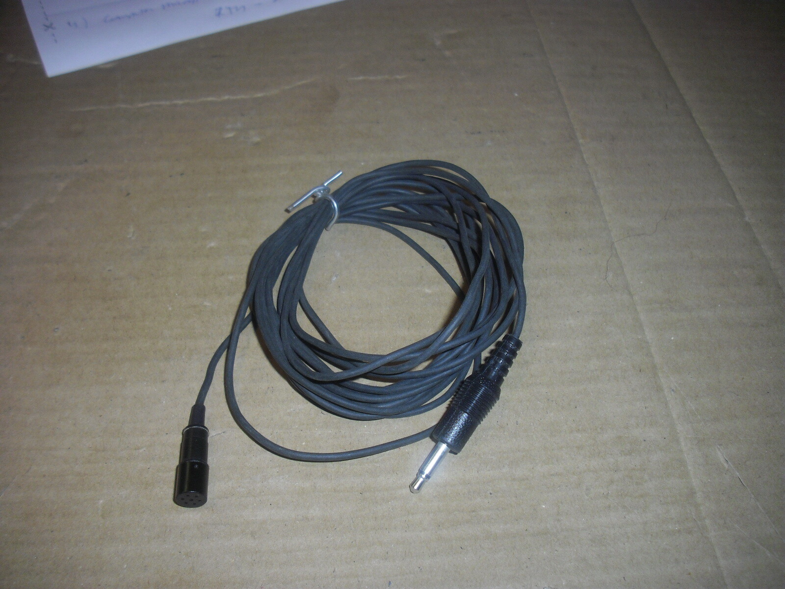 Small Black AV Microphone, Clip-On Type, Computer or Electronics 10 ft Cable
