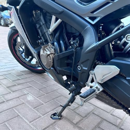 CNC Motorcycle Kickstand Pad Foot Side Stand Extension Support Plate Pad Red