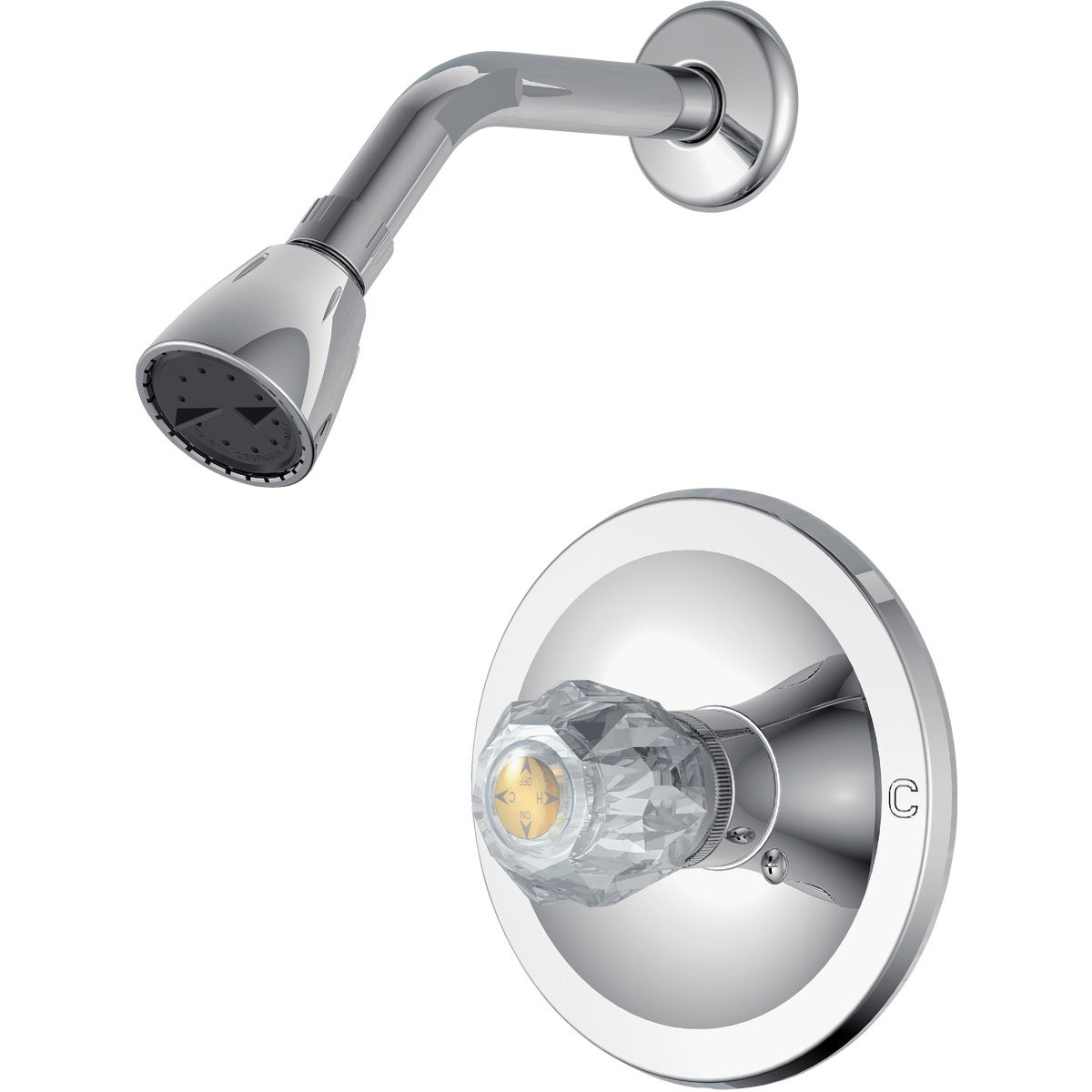 Home Impressions Chrome Single Acrylic Handle Shower Faucet F1010200CP-JPA9 Home