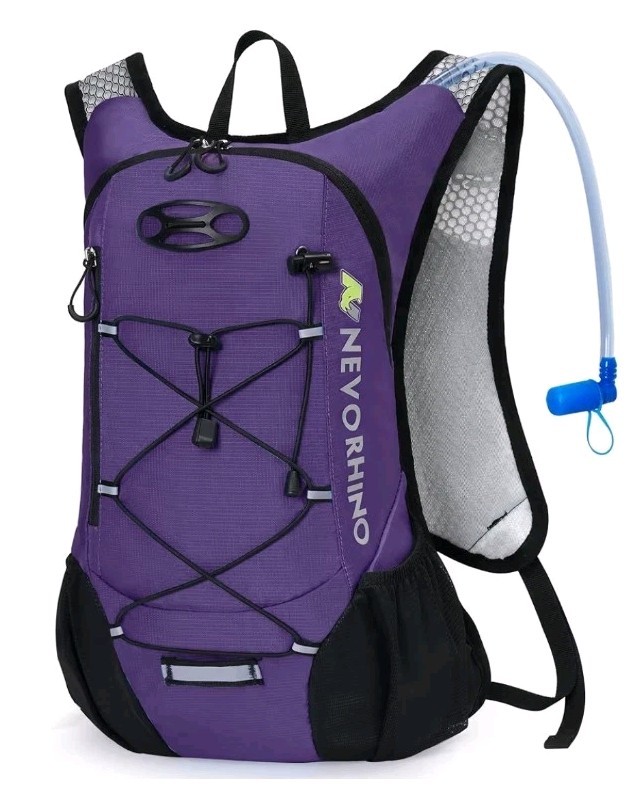 Lightweight Hydration Backpack, Running Backpack with 2L Water Purple