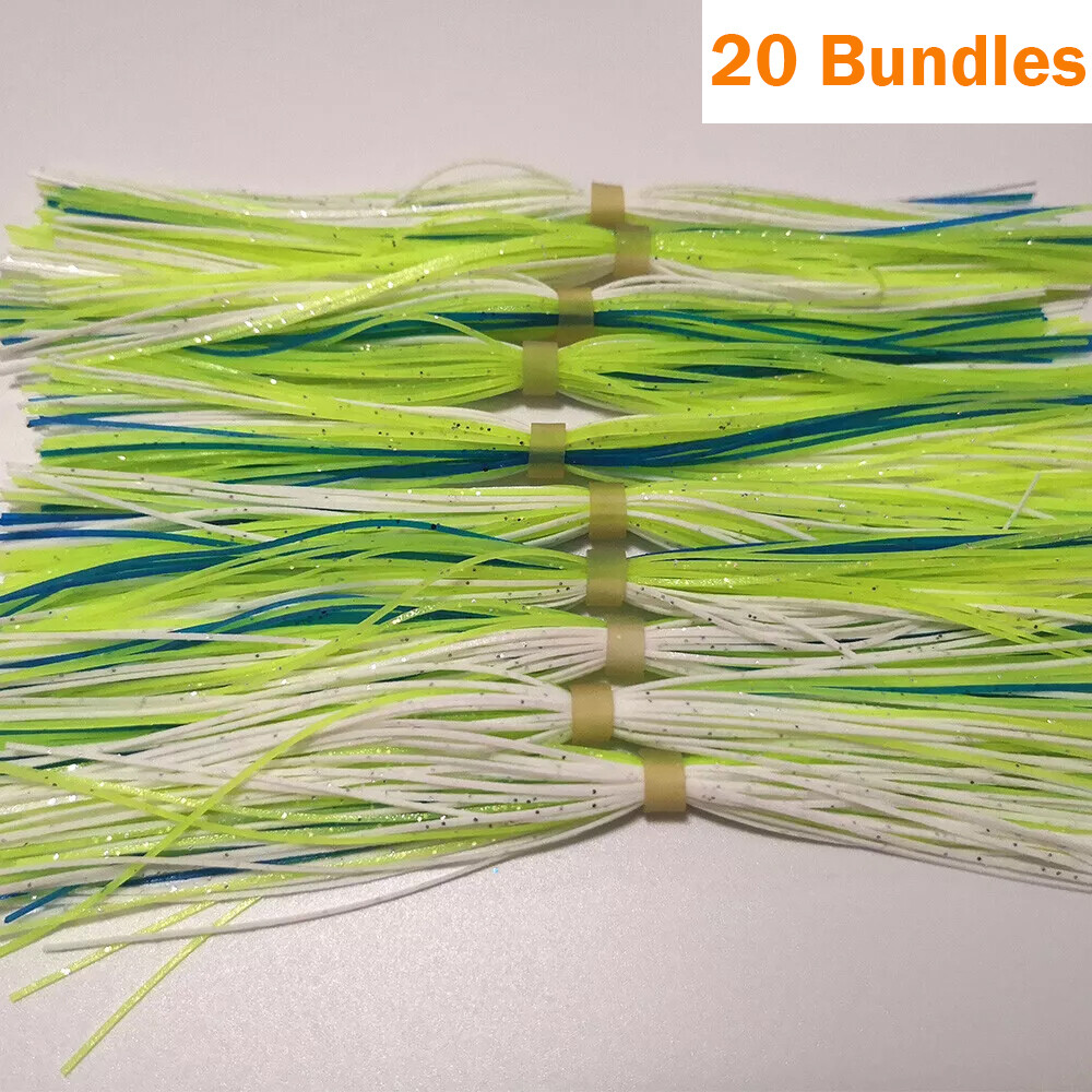 20 Bundles Standard Silicone Skirt DIY For Spinner Jig BASS Fishing Skirts US