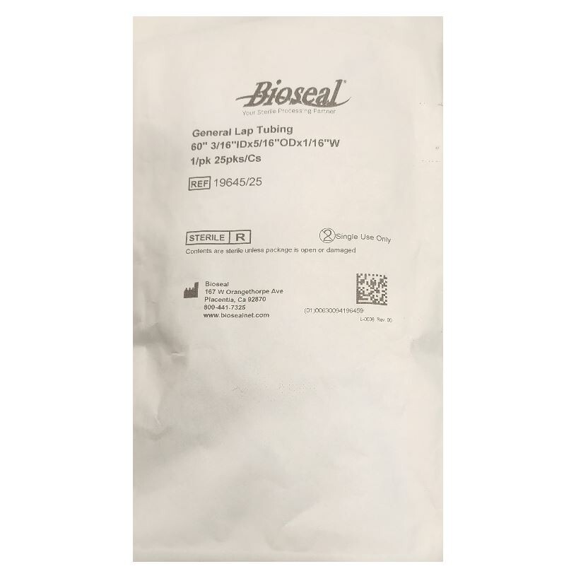 *1-Pack* Bioseal General Lap Tubing 60.1875"ID x 0.3125"OD Sterile 19645/25
