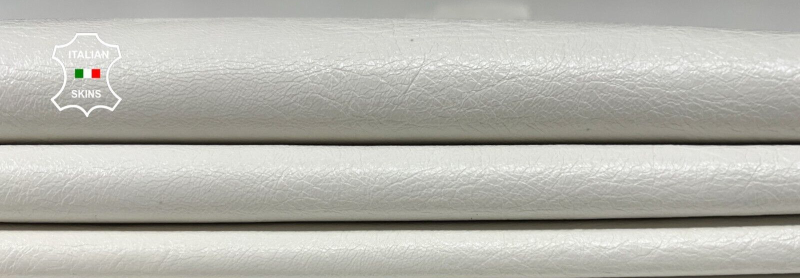OFF WHITE CRINKLED COATED Soft Italian Lambskin leather hides 7sqf 0.8mm #B4716