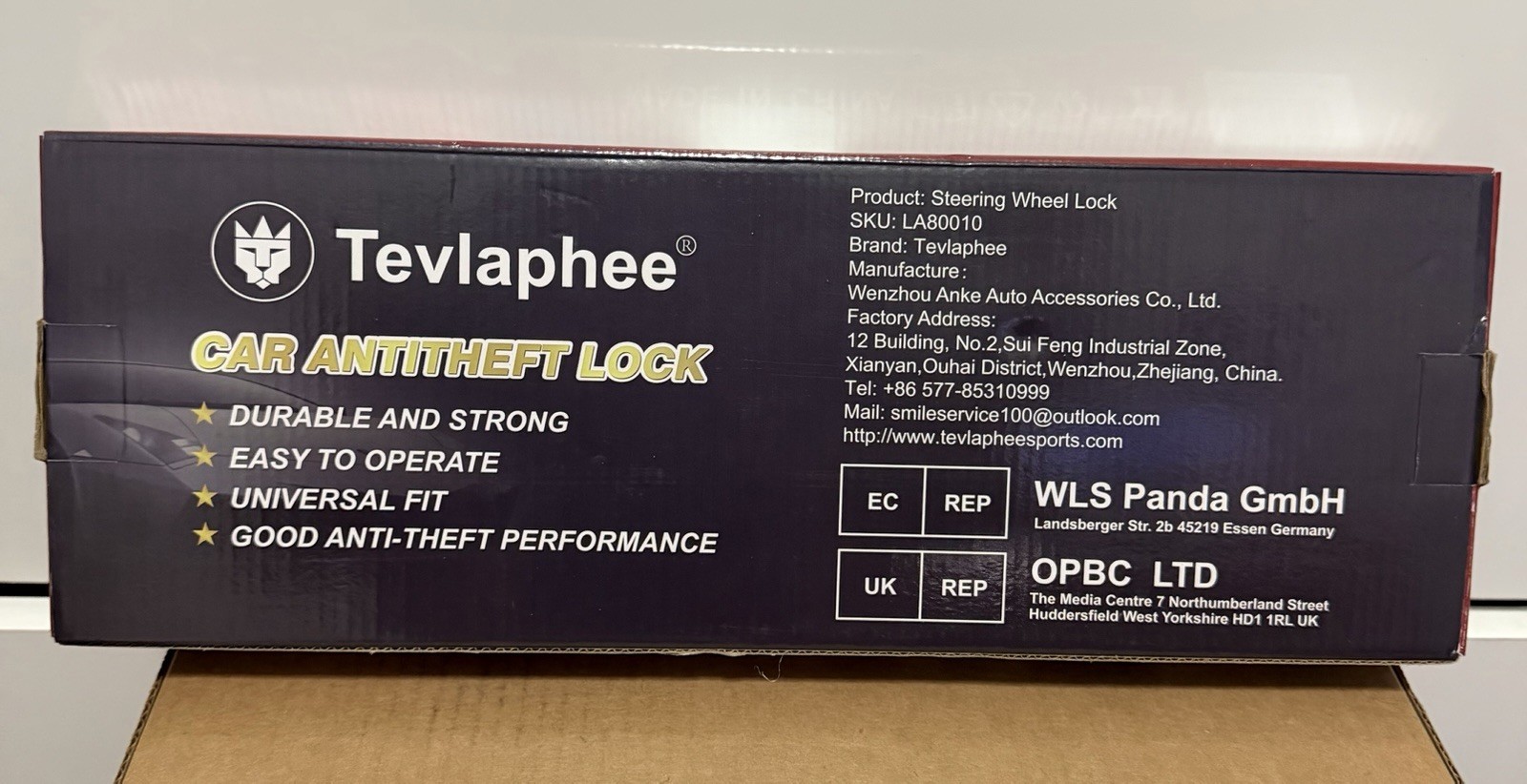 Tevlaphee Car Antitheft Protection Lock NEW