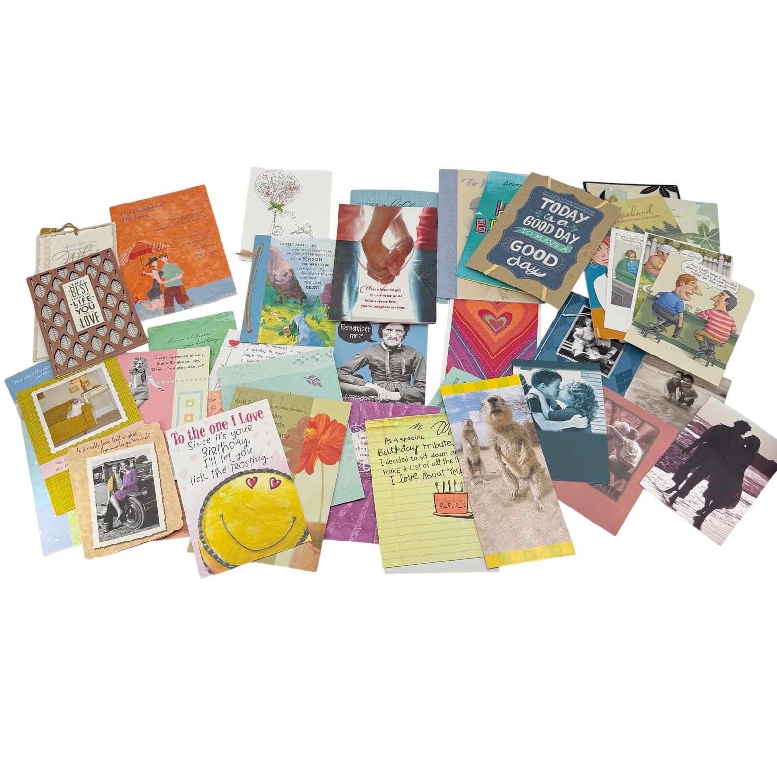 Birthday Cards Same Couple Marriage Love Story Ephemera LOT of 42 Vintage Modern