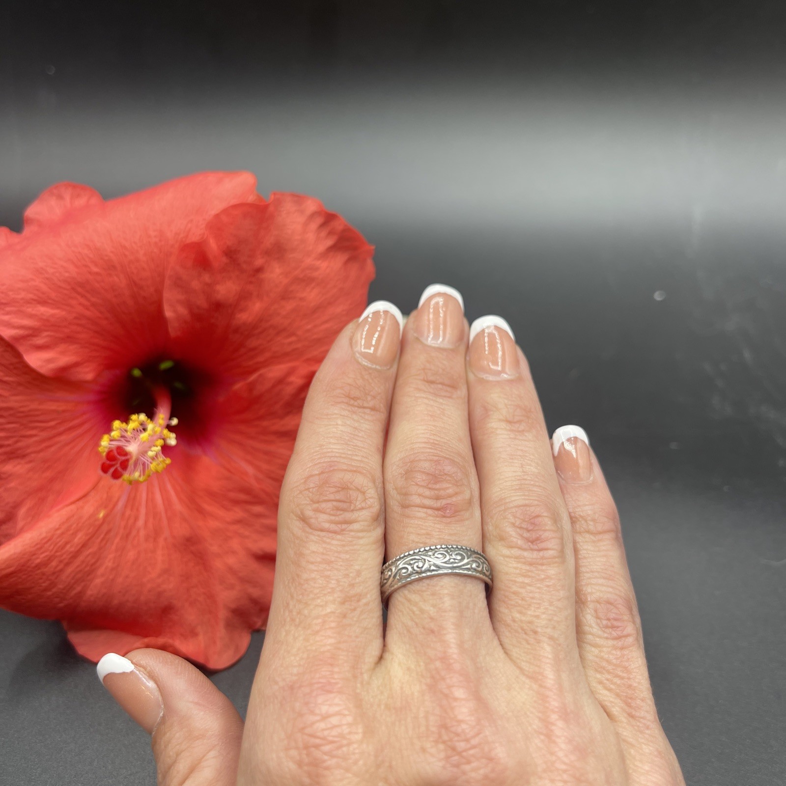 Stunning Unique Handmade 925 Sterling Silver Stackable Band Ring #B74