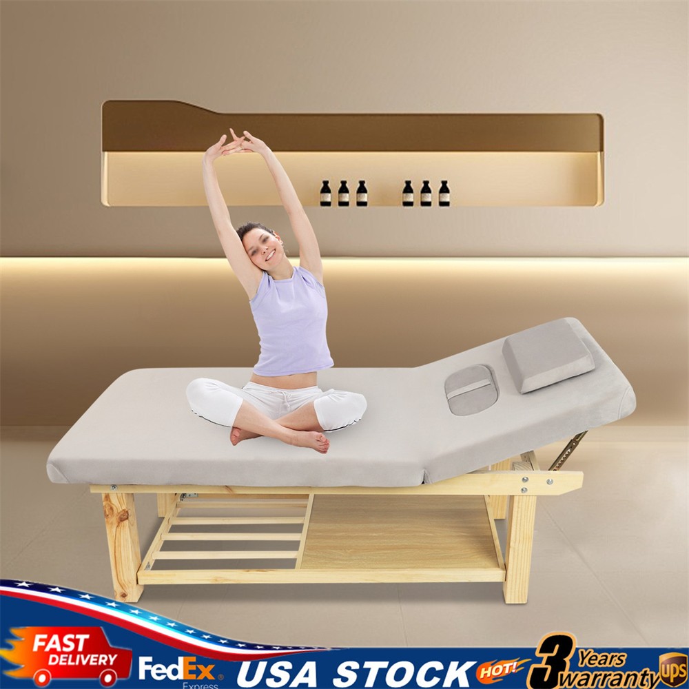 0-45° Adjustment Massage Bed Wide Physical Therapy Bed Beauty Salon Facial Bed