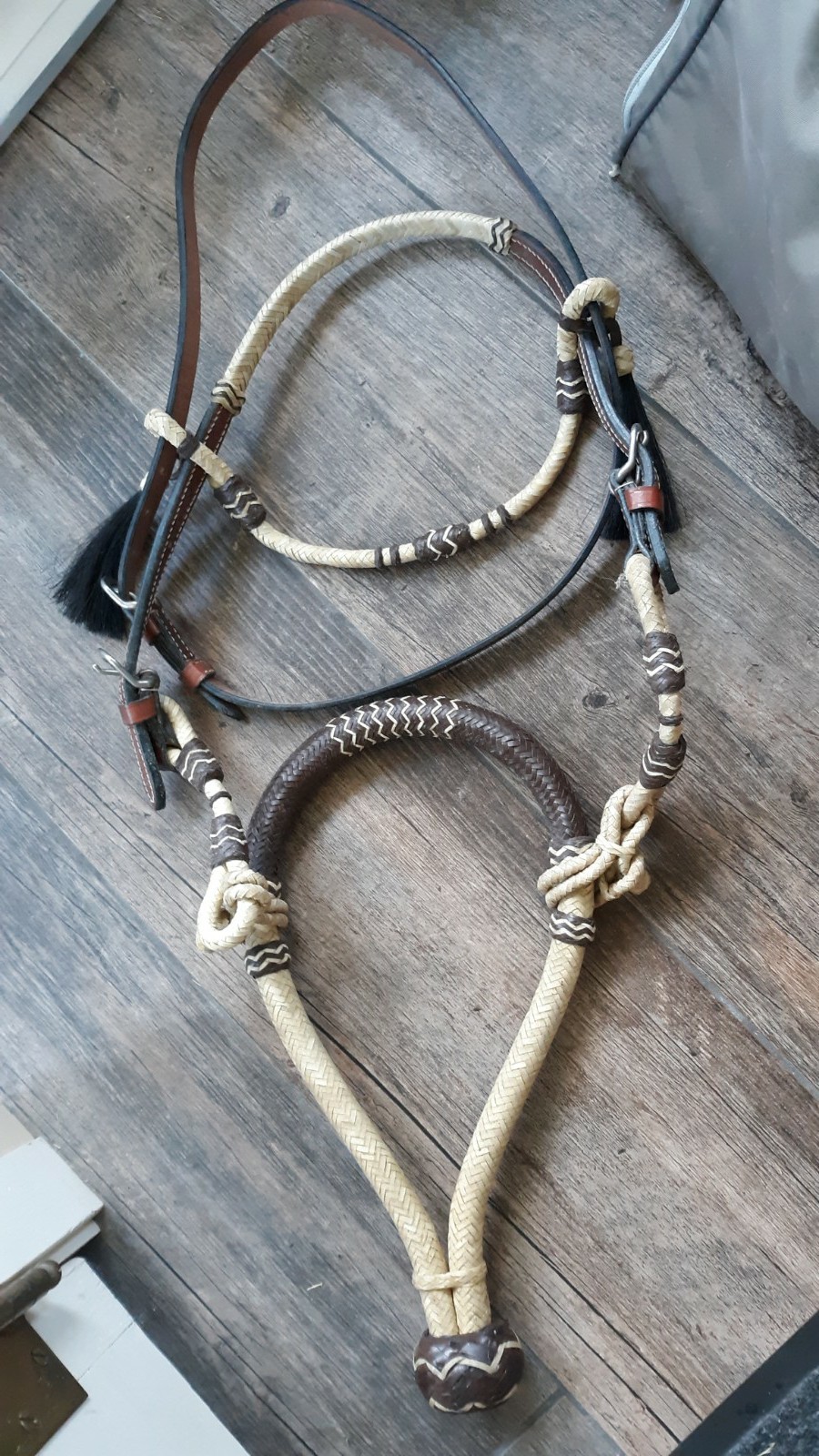 NEW Cowboy Vaquero Handmade RAWHIDE & LEATHER BOSAL HACKAMORE