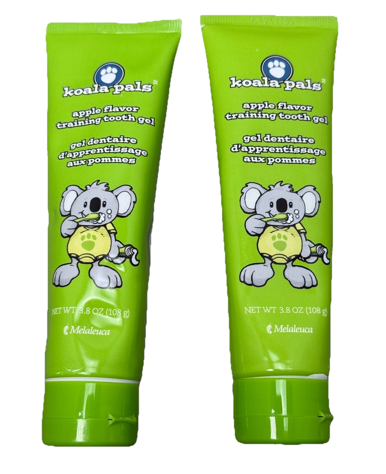 2 PK Melaleuca KOALA PALS Apple Flavor Training Tooth Gel - Fluoride Free 3.8 oz