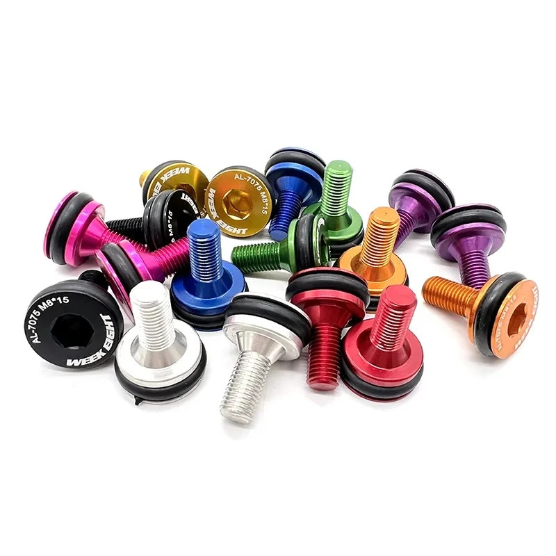 Bike Bottom Bracket Bolts M8x15mm Square Hole Waterproof BB Screws 1 Pair