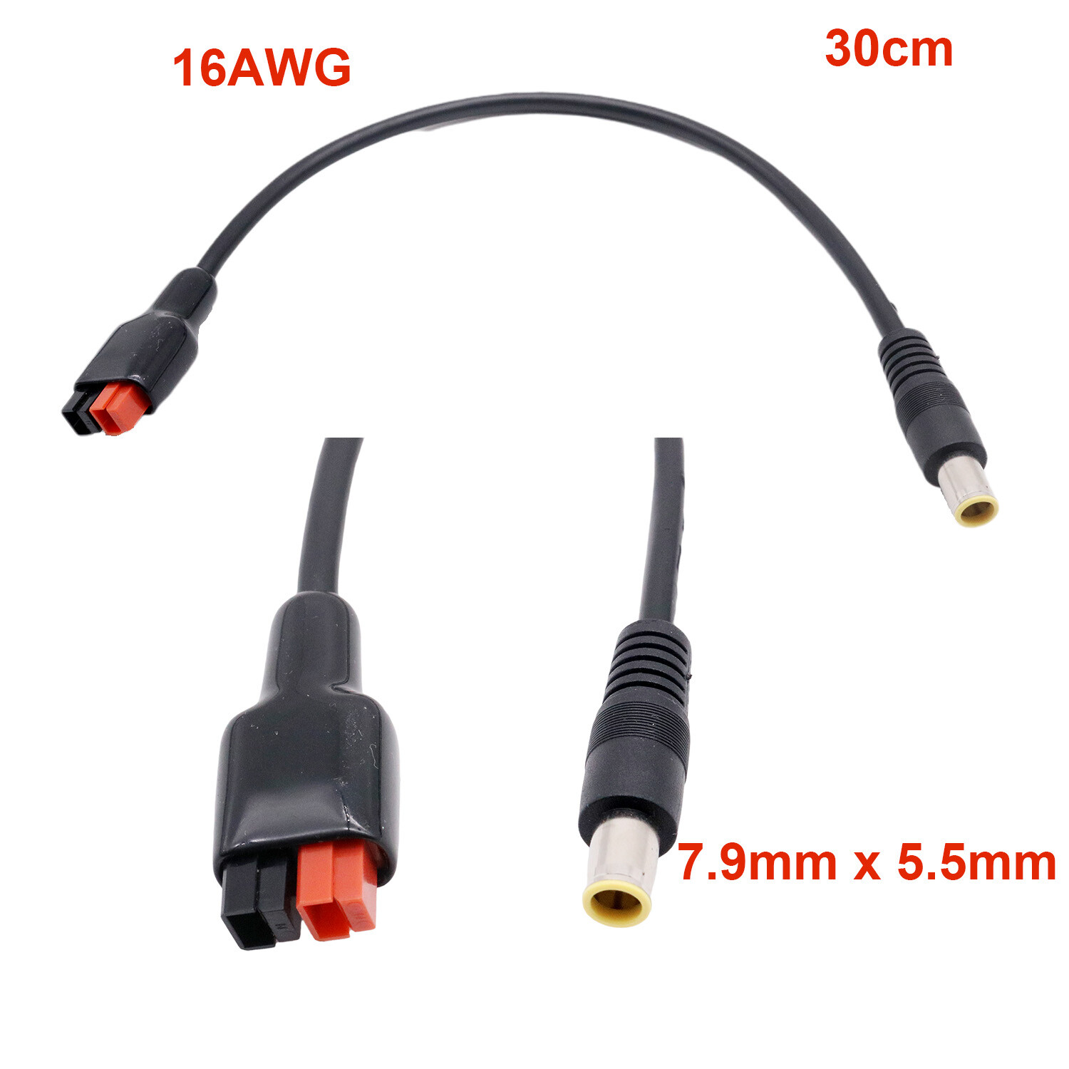 DC 7.9mm to 30A Connector Cable f Solar Panel Goal Zero Yeti Anderson Powerpole