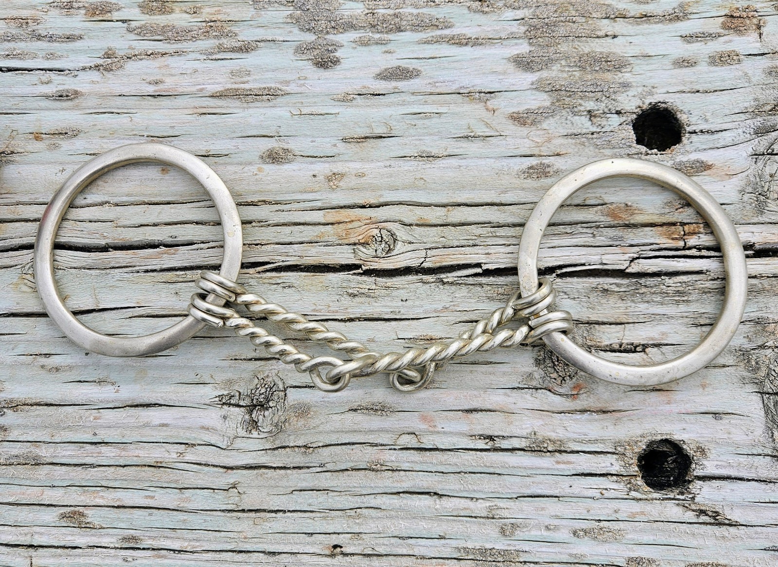 Vintage NEVER RUST TWISTED WIRE LOOSE RING SNAFFLE HORSE BIT Made In England