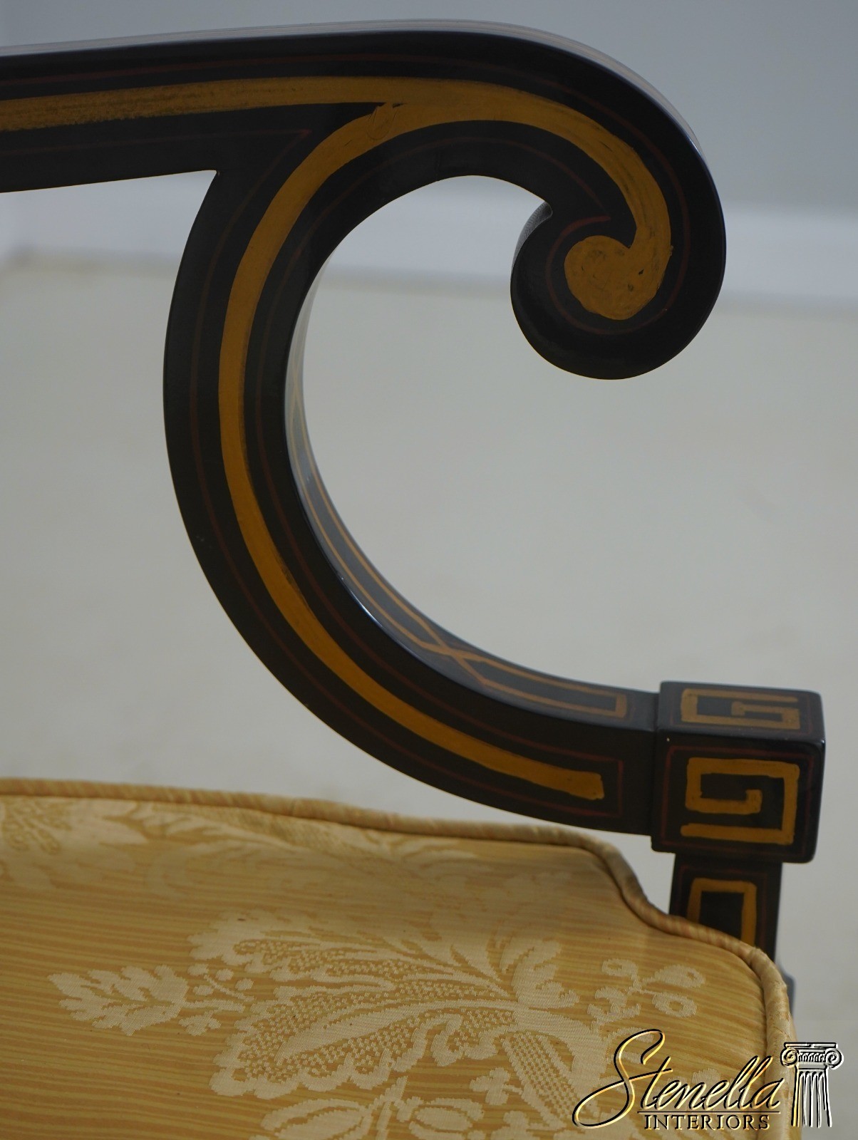 71773: Quality Regency Style Black & Gold Finish Chair