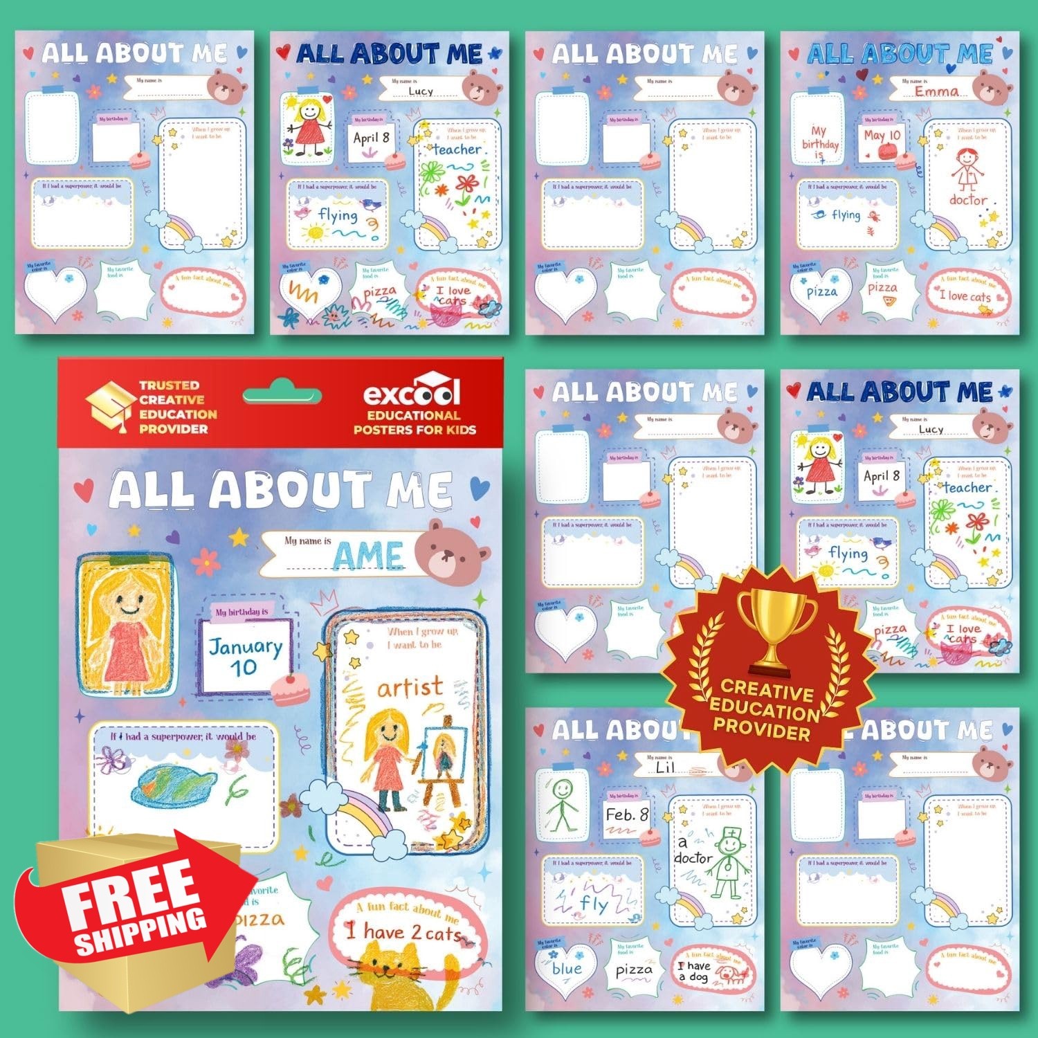 EXCOOL CLUB All About Me Colorful 20 Pcs