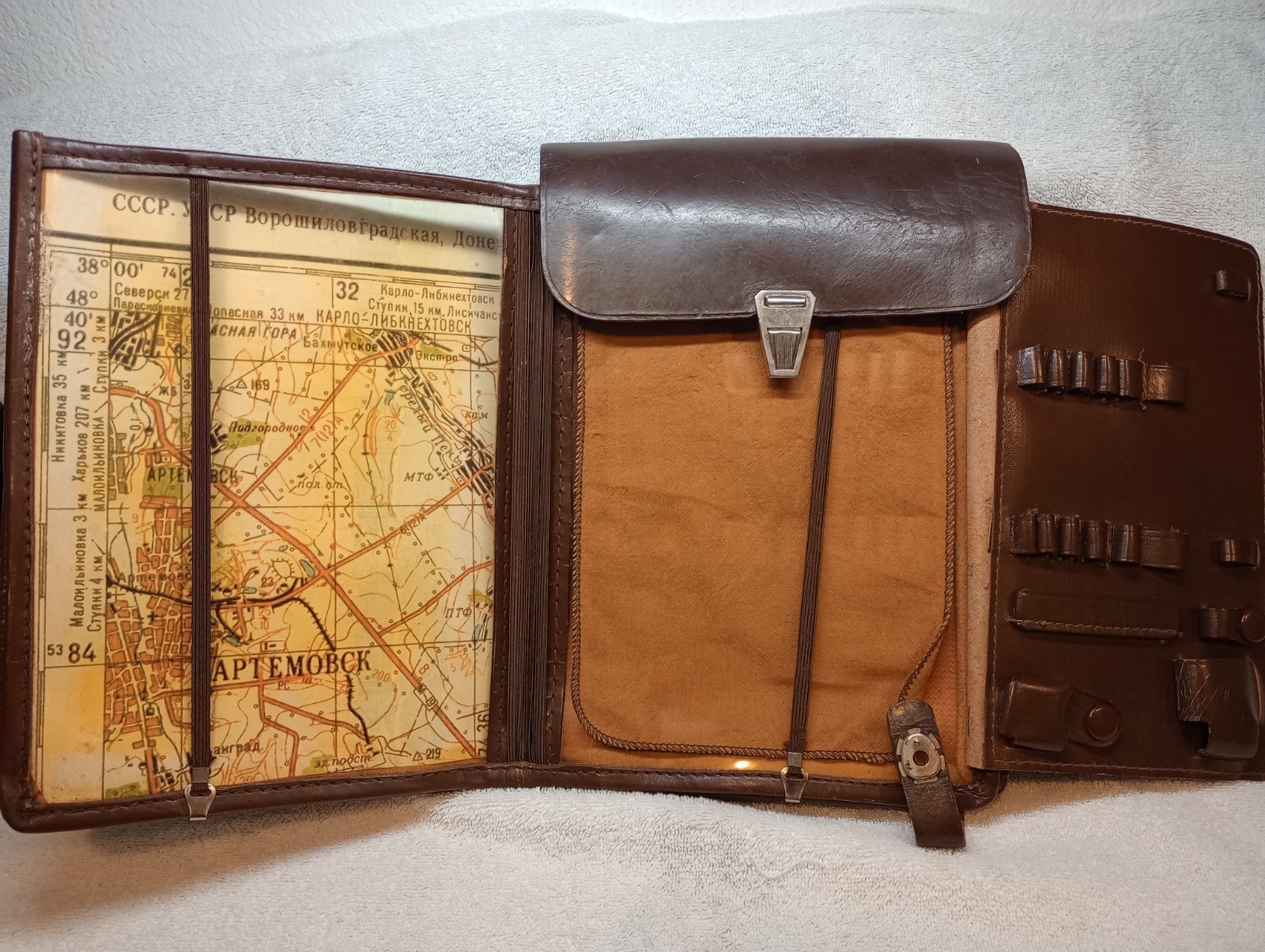 rare soviet military officer field tablet with curvimeter