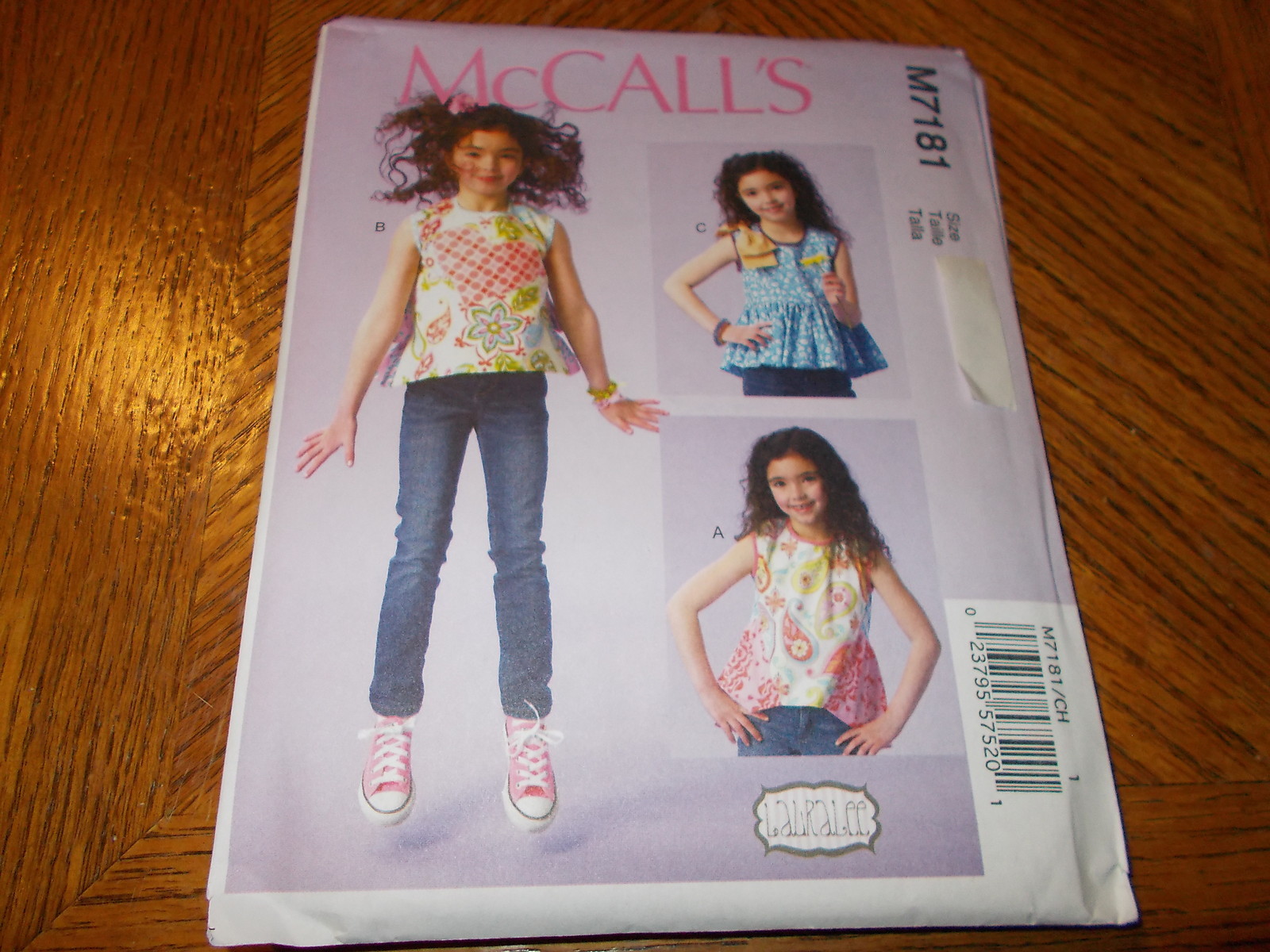 McCalls Pattern M7181 Girls LAURA LEE Tops w/Shaped Hems~Ruffles & Variations