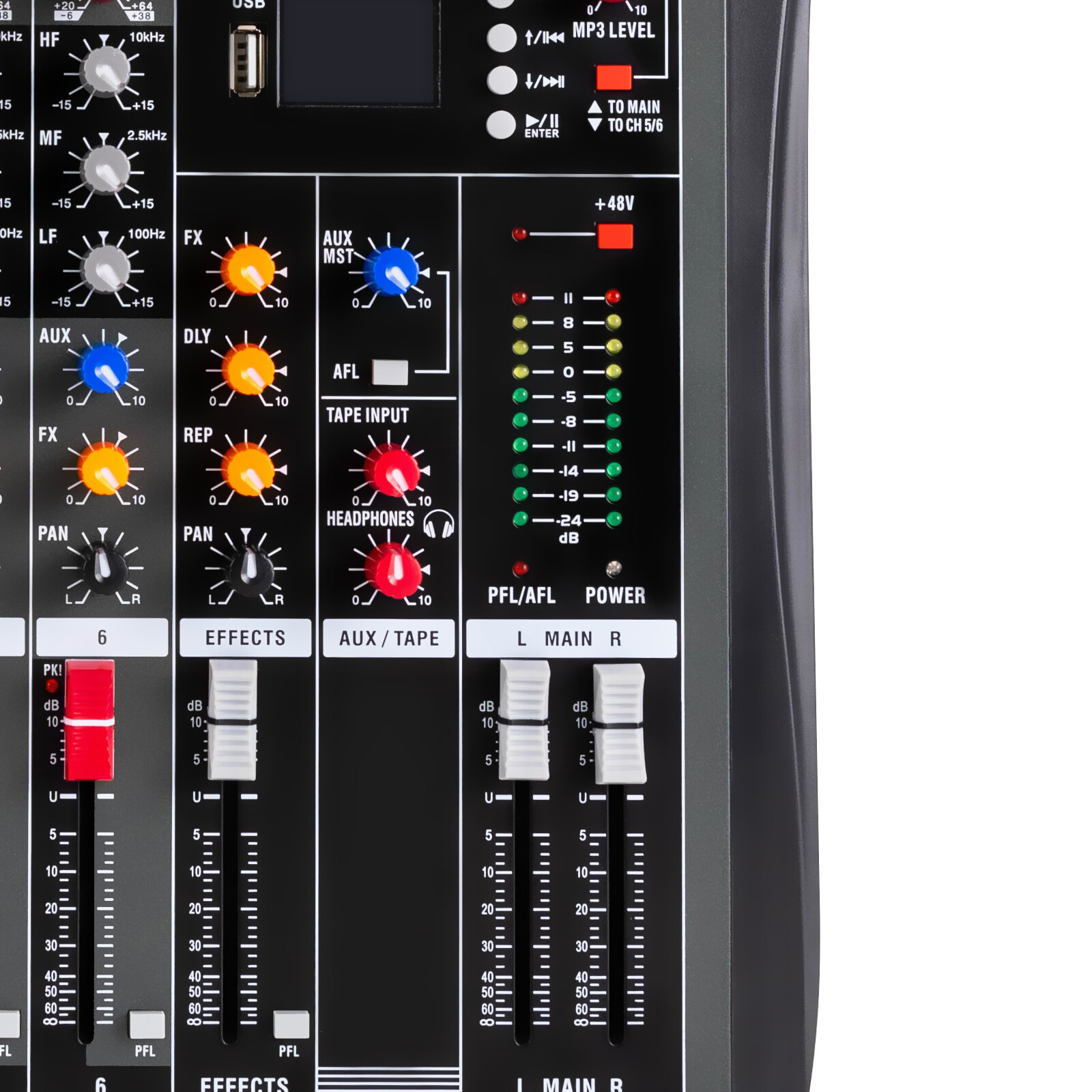 Professional Digital 6Channel Bluetooth Live Studio Audio Mixer Power Mixing USB