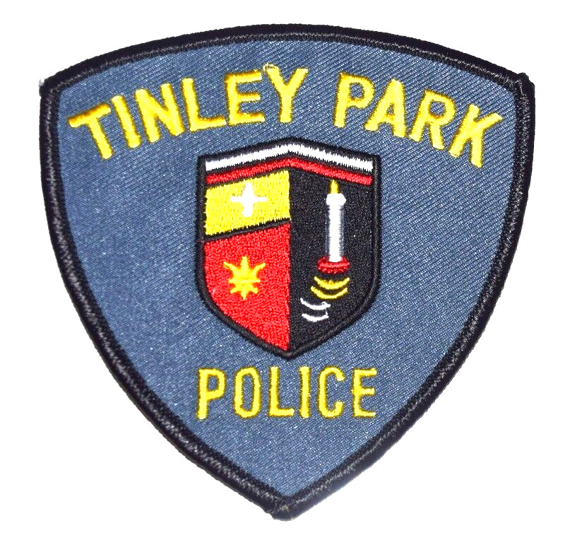 TINLEY PARK ILLINOIS Sheriff or Police Patch CITY SEAL CANDLE CROSS FLEUR DE LIS