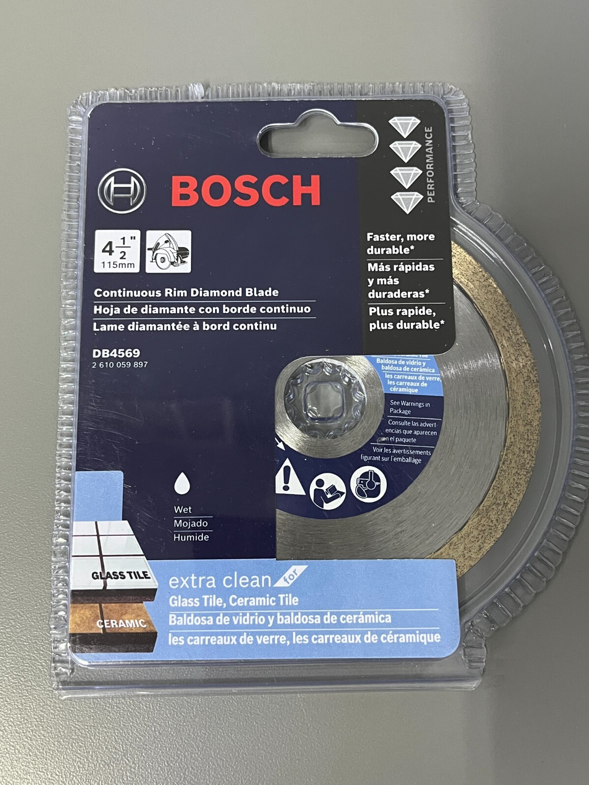 BRAND NEW Bosch 4-1/2" 115mm Premium Continuous Rim Diamond Blade DB4569