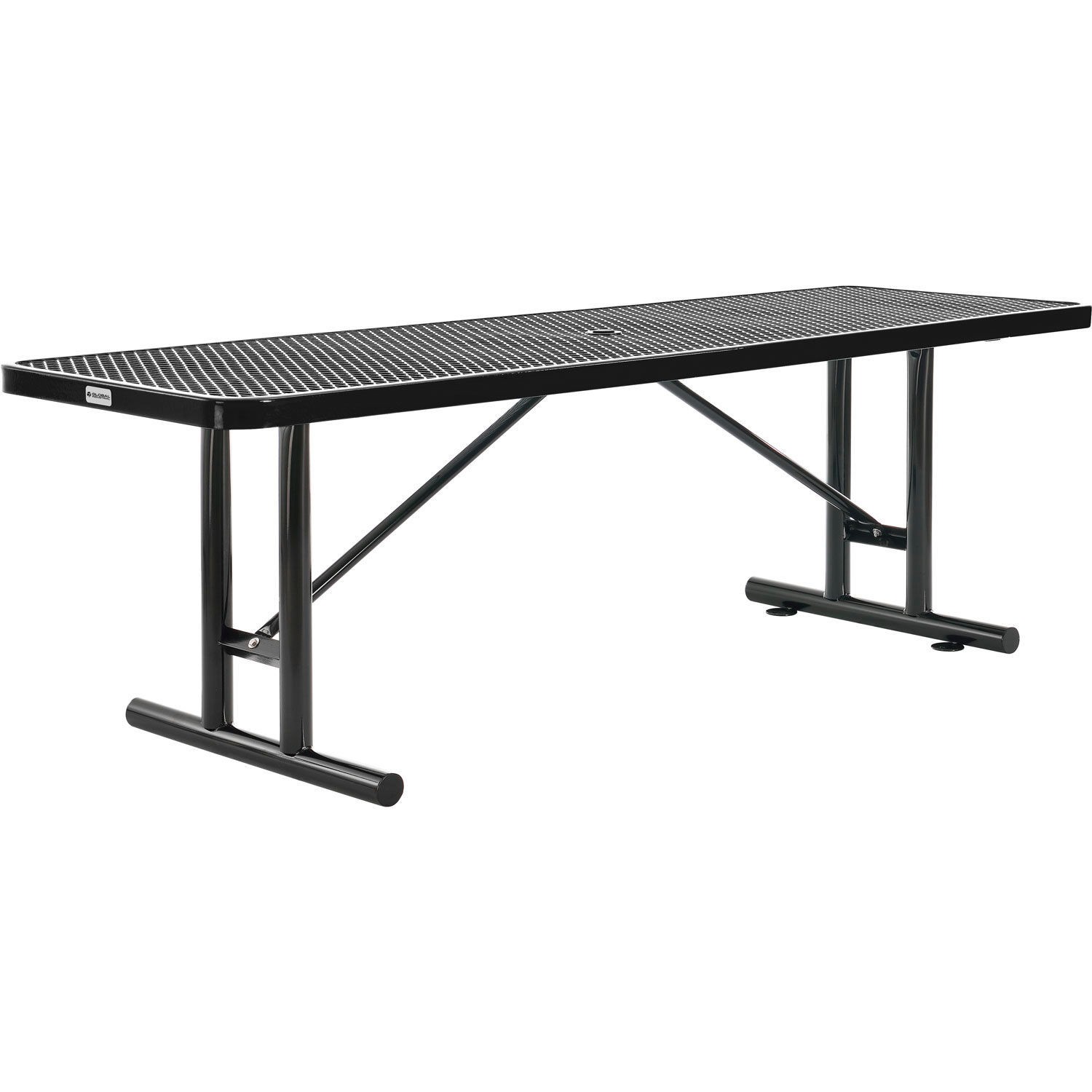 8' Rectangular Expanded Metal Outdoor Table Black