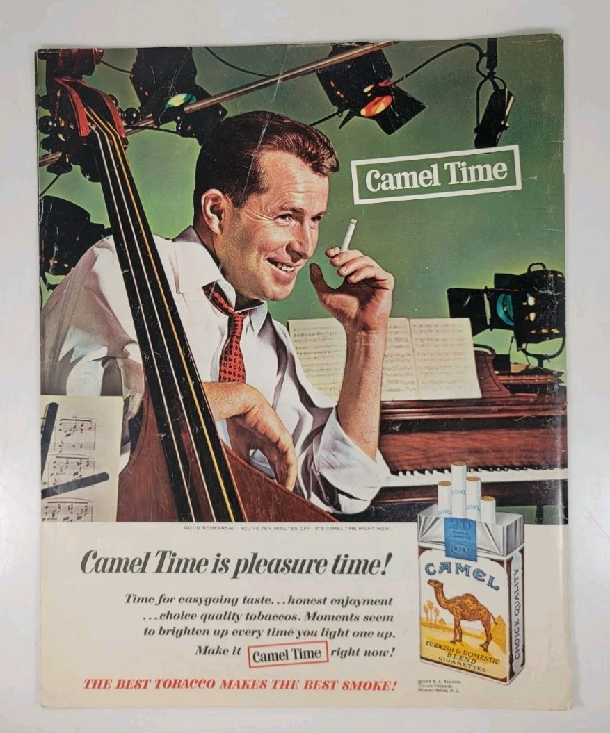 VINTAGE PRINT AD - 1964 CAMEL CIGARETTES  - Camel Time