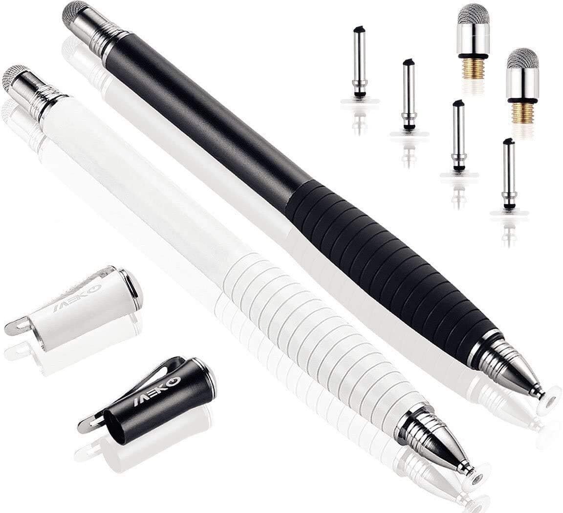 2nd Gen Universal Disc Stylus/Styli Pen,2 in 1 Precision Series Black White