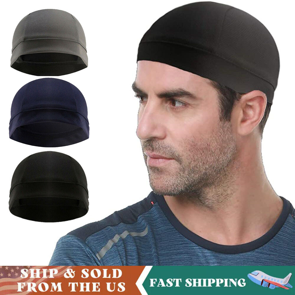 1-3PCS Liner Quick-dry Skull Cap Beanie Helmet Cycling Breathable Running Hat