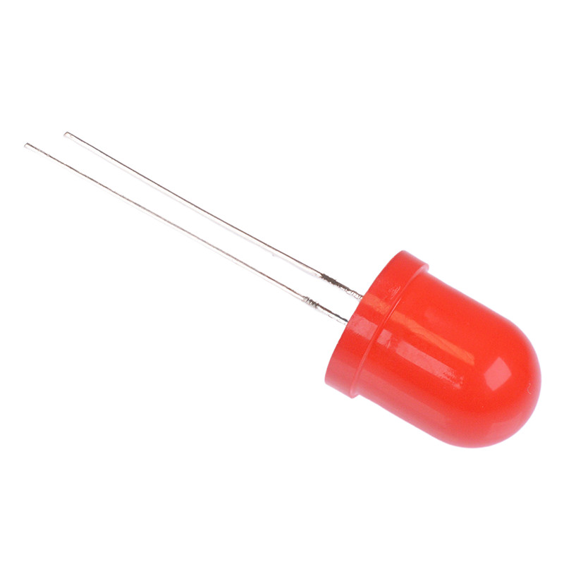 10 x Red 10mm Diffused LED 270mcd 60°