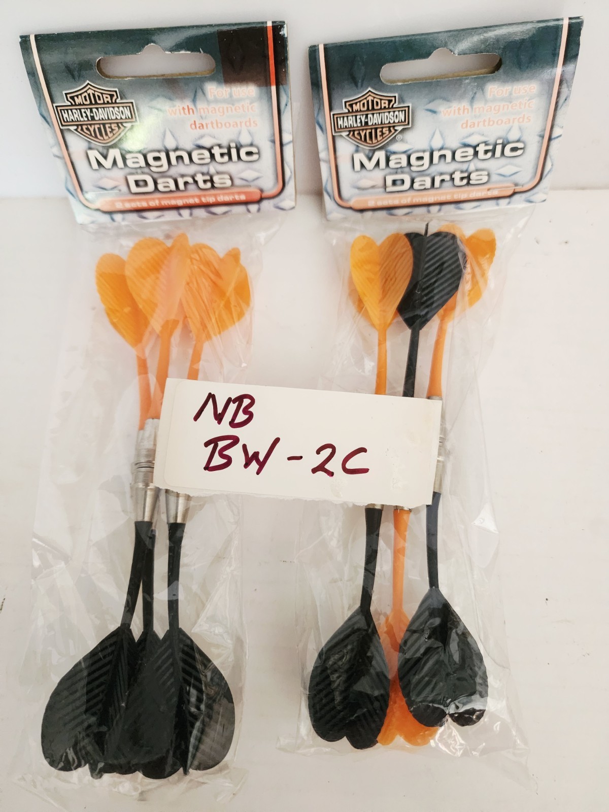 Set of 12- Dart World Harley Davidson Orange and Black Magnetic Darts