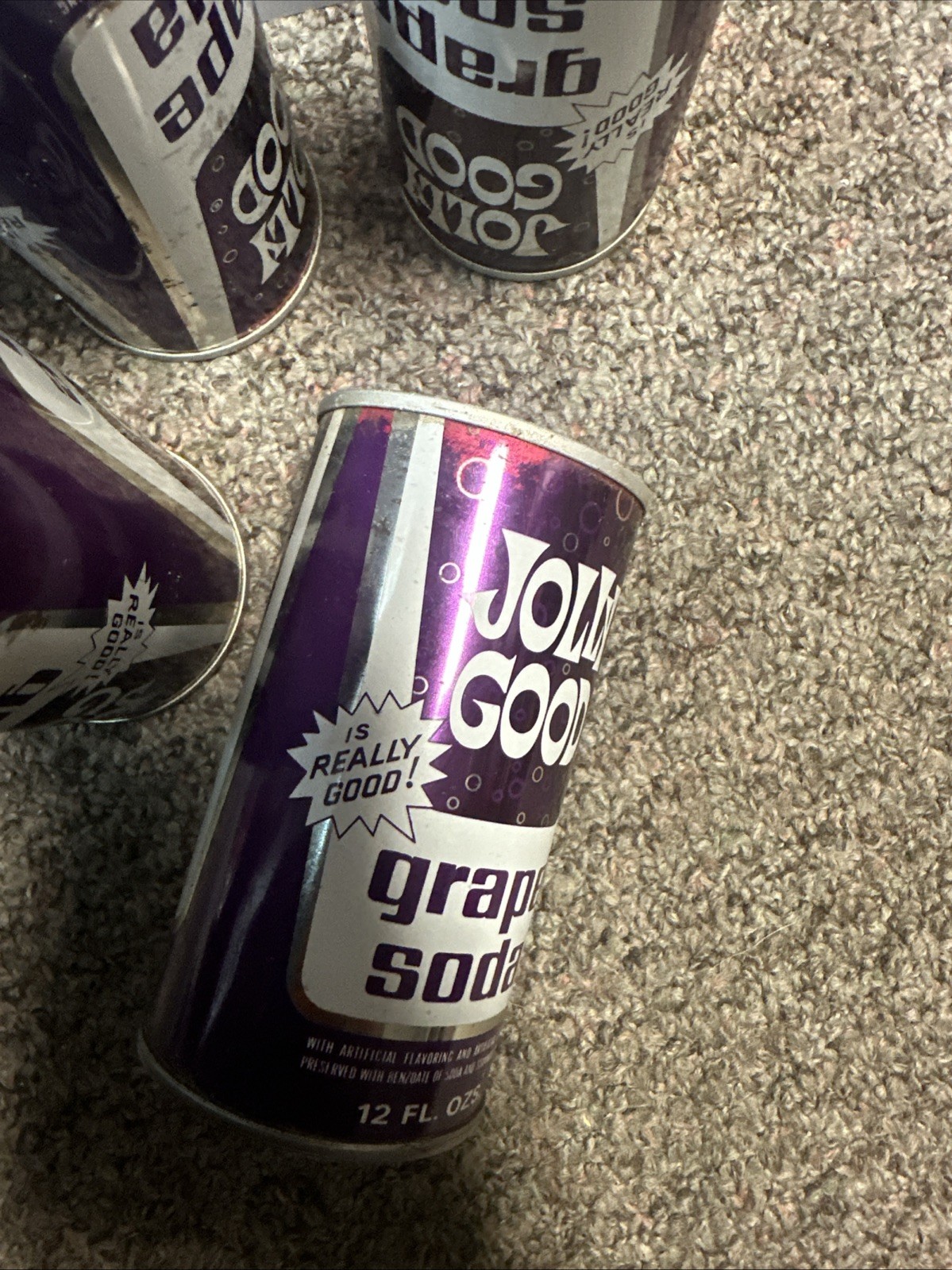 VTG 1970's Jolly Good Grape SS EMPTY Soda Cans. EACH.