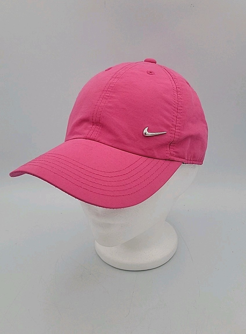Nike S1ze Heritage86 Metal Swoosh Cap Pink Hat Strapback Running Golf OSFM