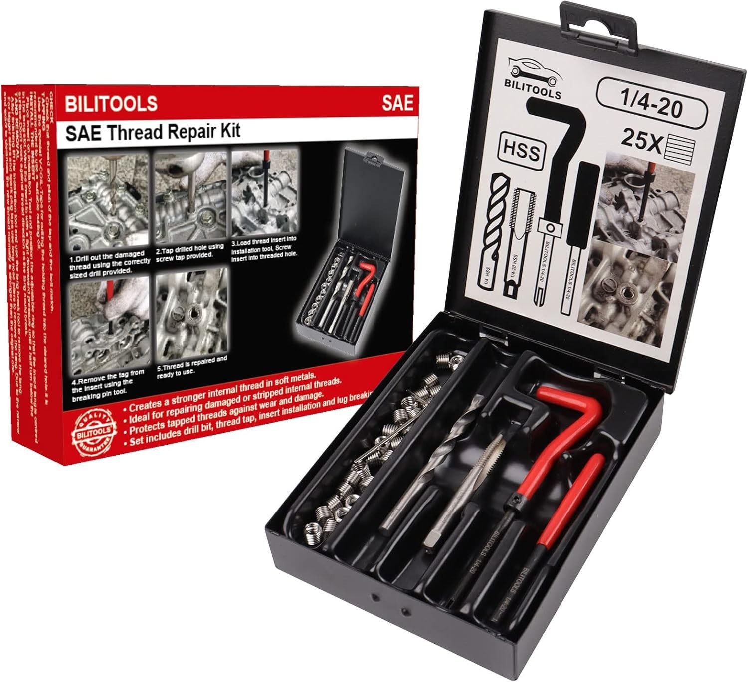 Thread Repair Kit HSS Drill Helicoil Repair Kit SAE